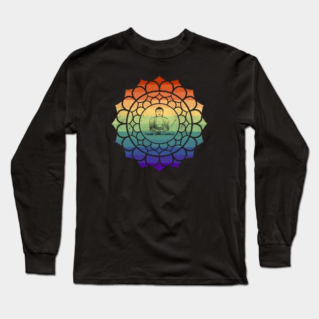 Gay Buddha Mandala Long Sleeve T-Shirt by Muzehack